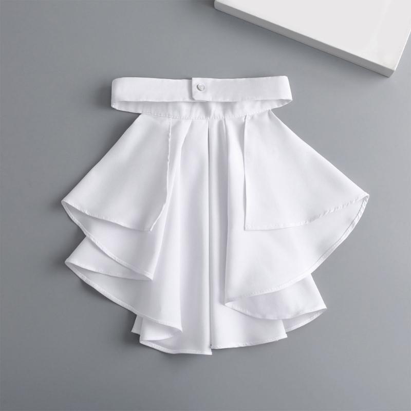 Elegant Pleated Collar Detachable Layered Neck Accessory For Women Men Kids Comfortable Polyester Fashion