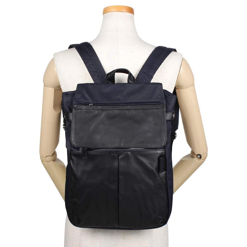 NYLON COWHIDE RUCKSACK Rucksack Bag Backpack 2060446 Black [Isaac]