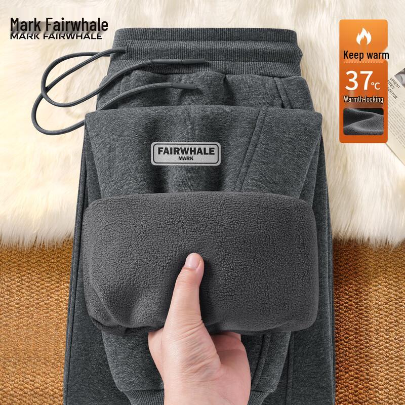 Mark Fairwhale Men's Fleece-Lined Loose Straight-Leg Casual Pants