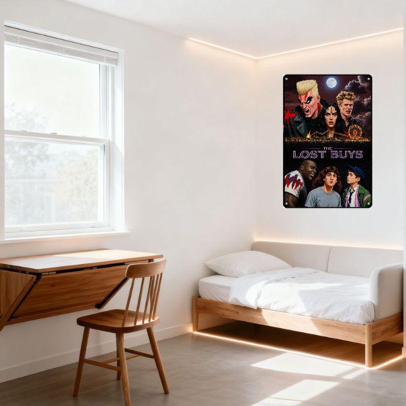 The Lost Boys Movie Tin Sign Vintage Horror Movie Poster Wall Decor for Home Bar Club Man Cave Decor
