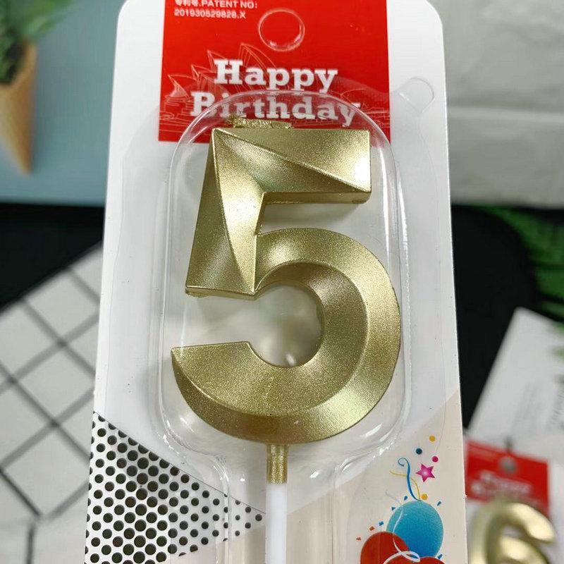 Opera House Candle Series: Vintage Gold Number Candles for Birthday & Anniversary Cake Decorations