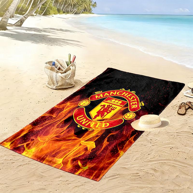 Royal MUFC Crown Print Beach Towel, Large Soft Quick Dry Towel for Beach Camping Swimming