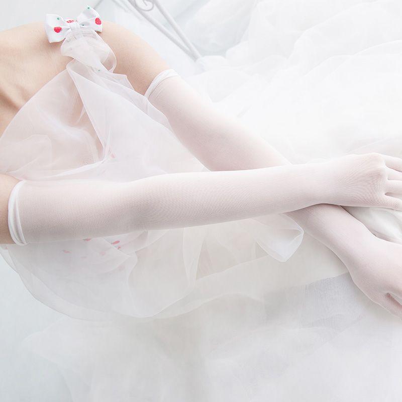 

Ultra-Thin Elastic Five-Finger Stockings Gloves White One size
