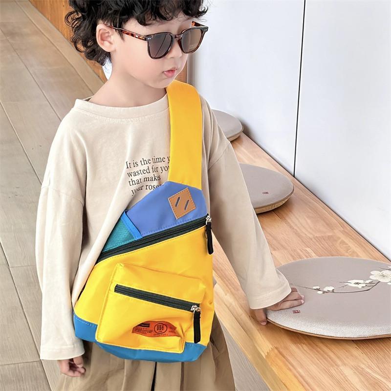 Fashion Children Shoulder Bag With Color Block Design For Casual School Outings