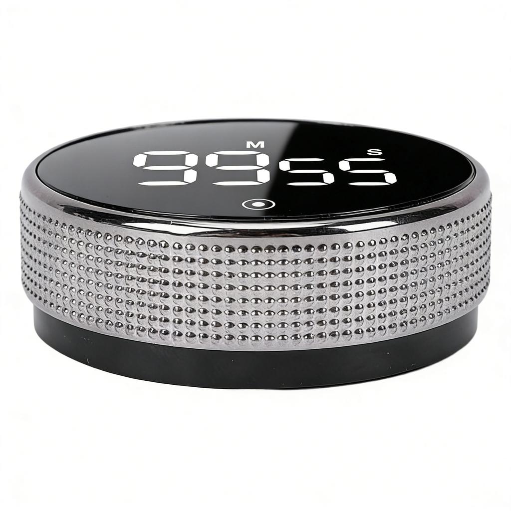 Digital Kitchen Timer Pomodoro Timer Rotating Dial Count Up Down with Magnetic Back 3 Preset Times Large LED Display