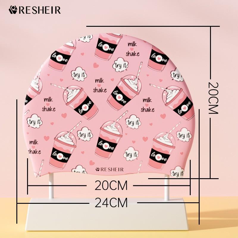 

Swimming Cap Adults Men Comfortable Long Hair Korean Fashionable Silicone Ear Protection Printed
