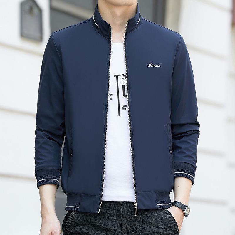 

Мужская куртка свободного кроя - весна и осень, плюс бархатное утепление, повседневное тонкое пальто, большой размер. M синий