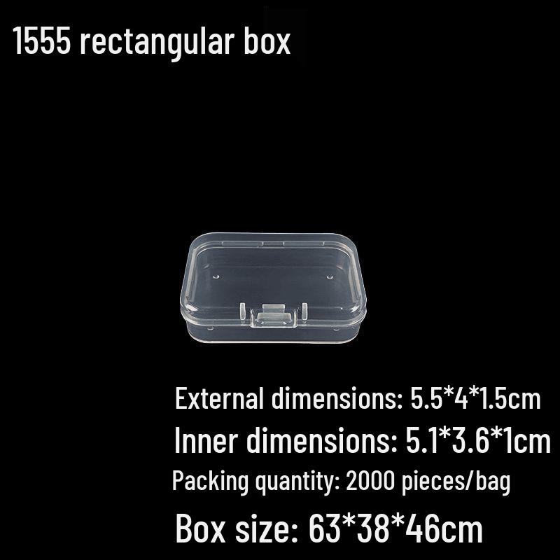 Square Transparent PP Plastic Storage Box for Electronics and Earbuds