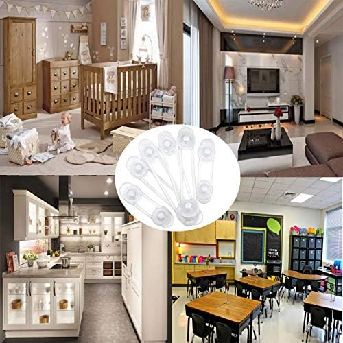 iWobi 6 Pack Child Safety Locks for Cabinets and Drawers, Baby Proofing Cabinet Lock, White, 6 Count