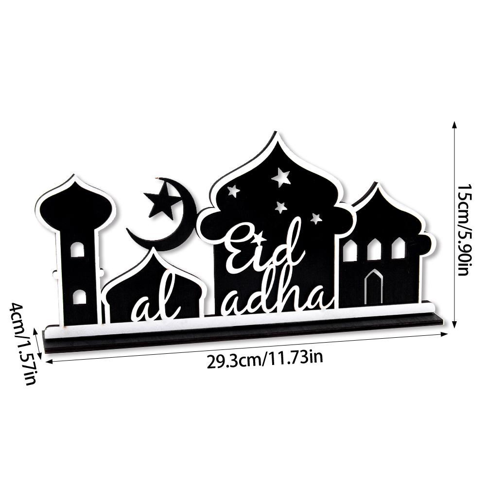 Ramadan Bordsdekoration Trä Akryl Måne Stjärna Slott Eid Mubarak DIY Hem Kareem Ramadan Dekoration Islamisk Muslimsk Fest Gåva
