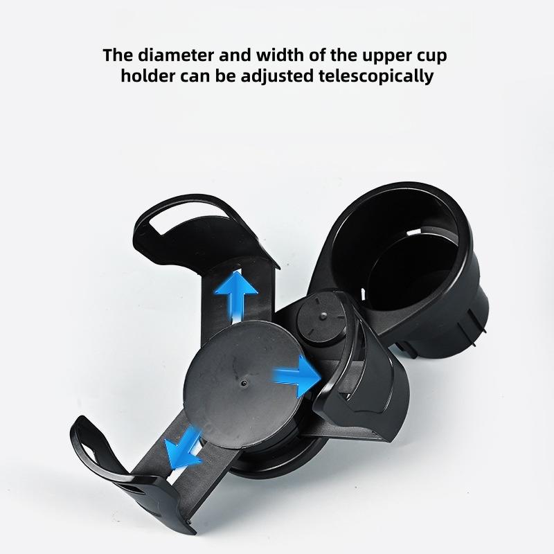 2 in 1 Car Cup Holder Expander 360 Degree Adjustable Base Drink Holder Anti-Shake Stable Auto Bottle Holder Organizer
