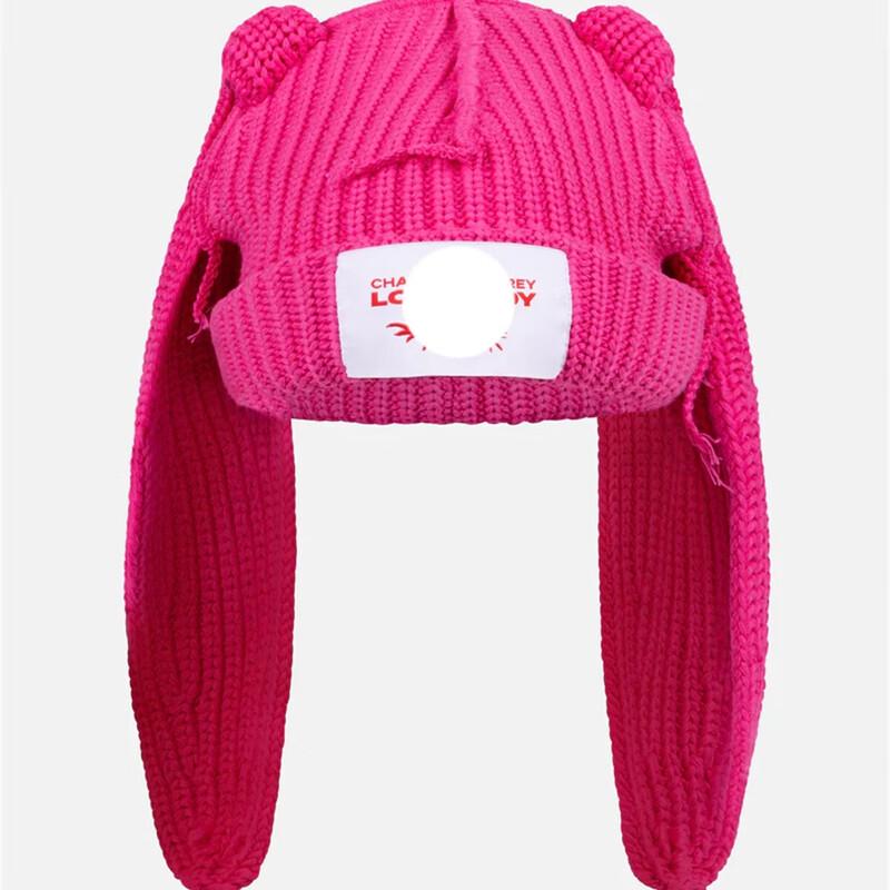 Unisex Double-Layer Wool Knit Rabbit Ear Hat