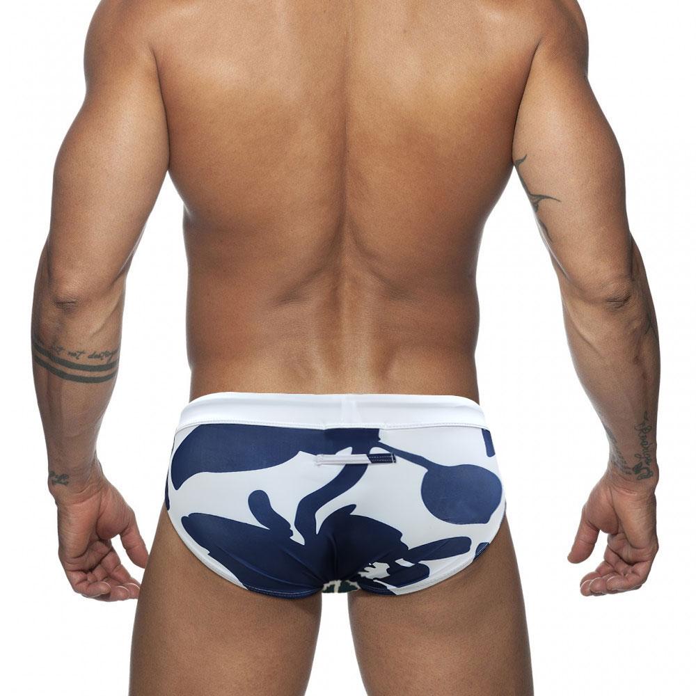 Men's Fashion Floral Printed Swimming Briefs Low Waist Plus Size Summer Beach Wear FREESTYLE UP-LIFT