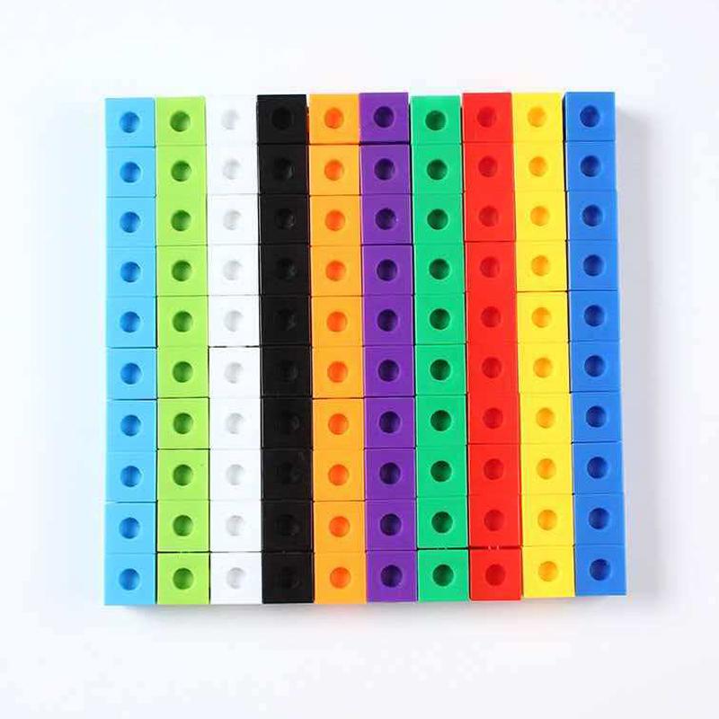 100Pcs Set Linking Cubes Math Manipulatives Kids Learning Counting Blocks Montessori Educational Brain Development Toys