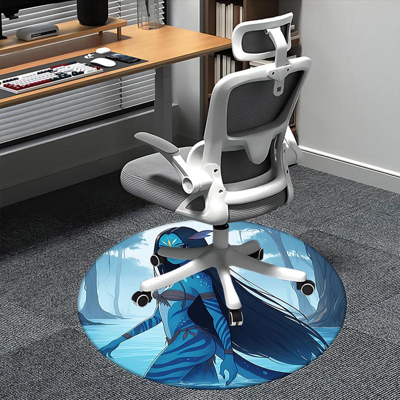 Mata pod krzesło inspirowana Avatarem - Okrągły dywan do wystroju domu, użytku biurowego, salonu, sypialni, pomysł na prezent0256b