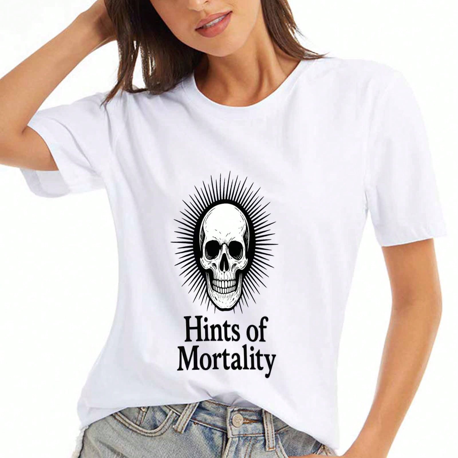 Skull Mortality Hints Wounisex s Cotton T Shirt, Pure Cotton Premium Printing, Durable, Casual And Fashionable. Express Your Unique Style With This Am S разноцветный