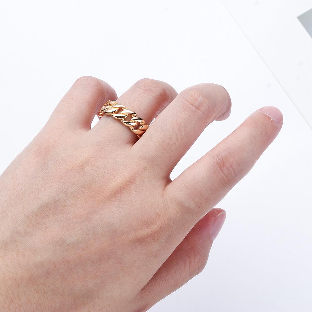 Party Gold Filled Wedding Stainless Steel Jewelry Link Chain Ring Band Ring