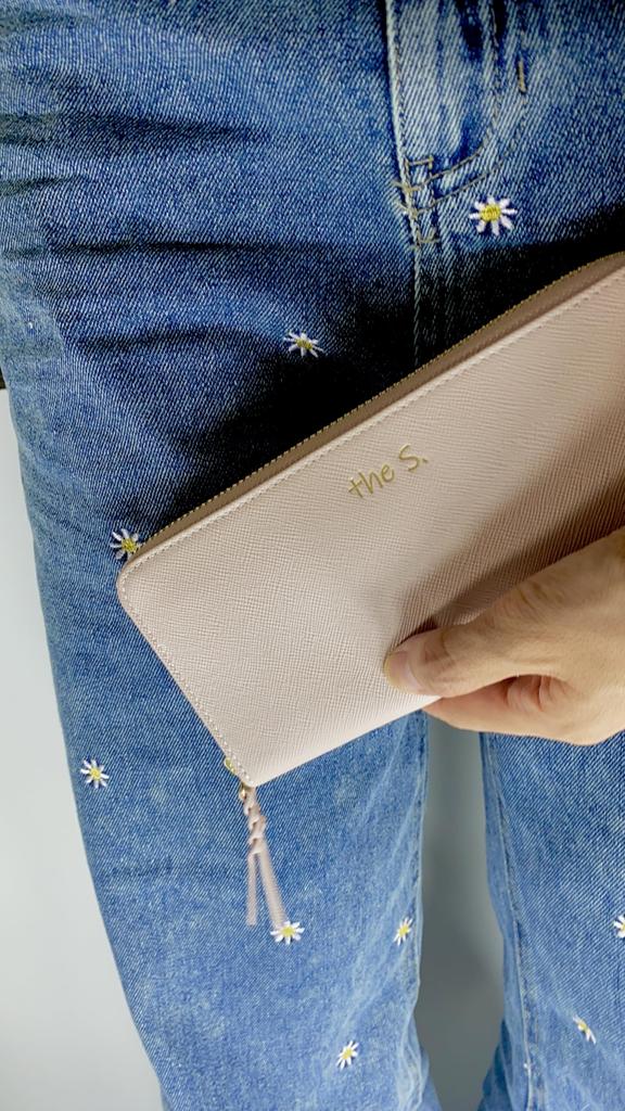 [the S.] Women's Zip-Around Long Wallet, Genuine Leather, Lightweight, Holds 14 Cards, Includes Coin Pocket, Simple and Elegant Design, Perfect Gift