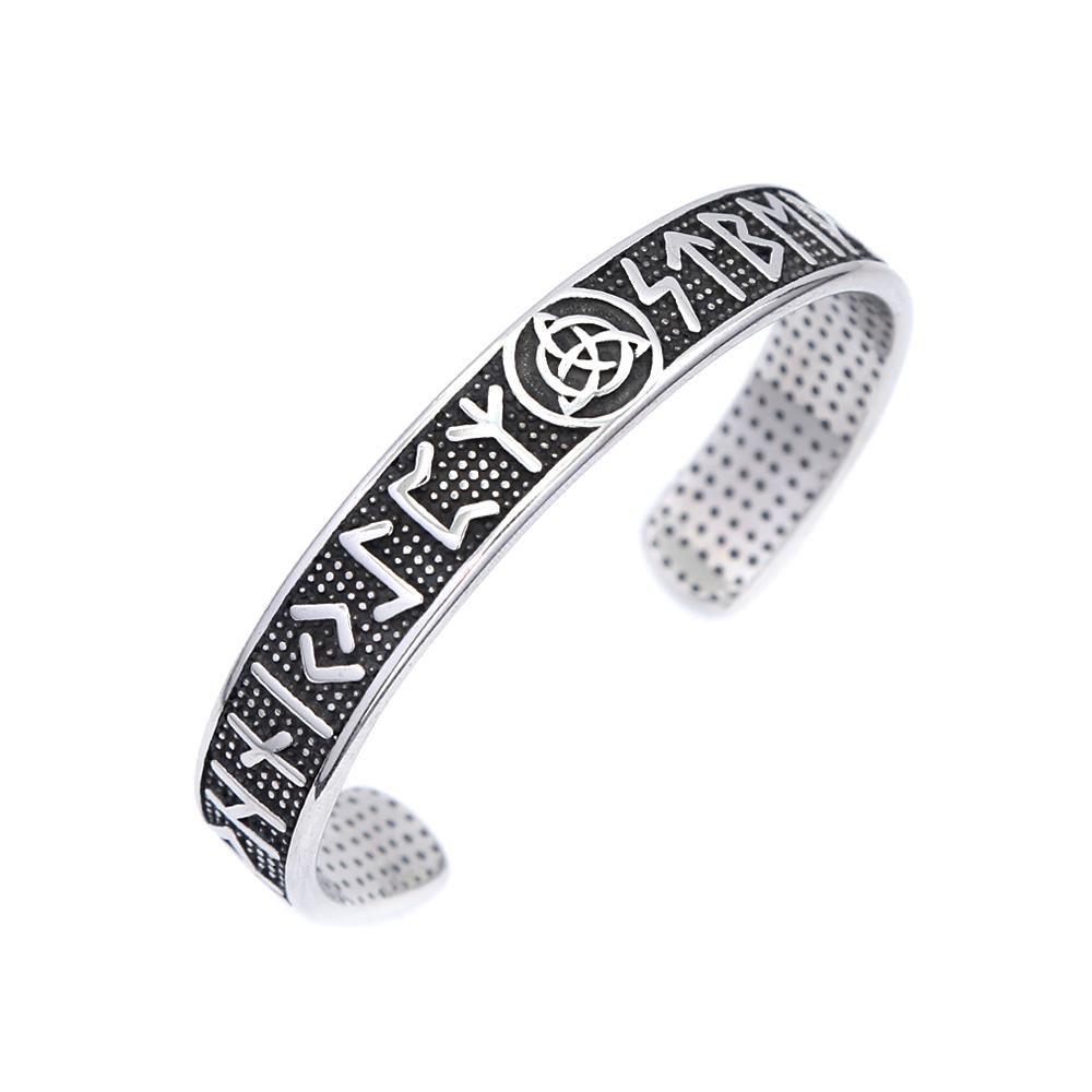 Vintage Nordisches Wikinger Kompass Armband Punk 316L Edelstahl Wikinger Runen Herren Armbänder Biker Amulett Schmuck Geschenk
