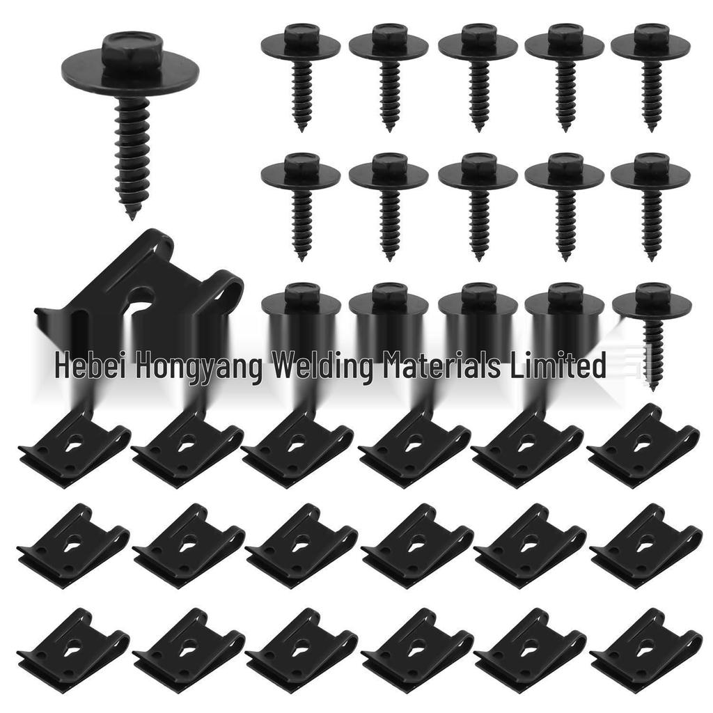 Car Engine Guard Metal Fastener Set: Snap Buckle, Screw, Washer