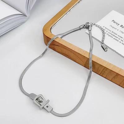 Belt Buckle Choker Snake Chain Necklaces For Sexy Women Minimalist Hip Hop Clavicle Necklace Punk Cool Trend Jewelry