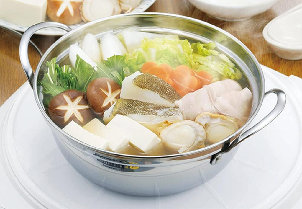 Kakusee Tabletop Small for Stainless Steel with Glass Small and Gas and Induction Shikisai Silver Pot, 18cm, 1-2 People, Rust-Resistant Lid,