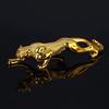 Statue,Animal Sculpture Handmade Miniature Exquisite Gold Resin Leopard Rhinestone Panther Figurine Wildlife Craftworks for Tv Cabinet Decoration