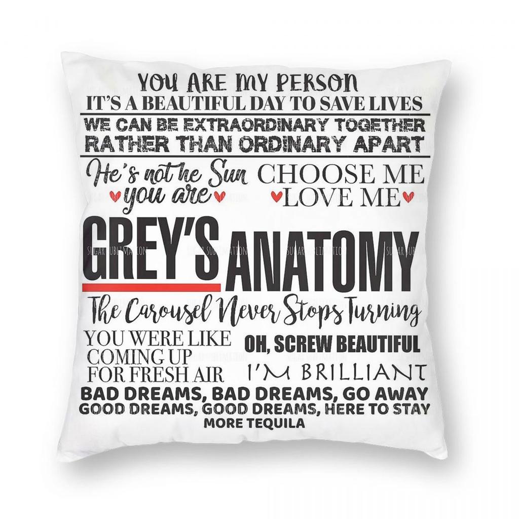 Greys Anatomy Wähle Liebe Mich Quadratische Kissenhülle Polyester Leinen Samt Bedruckt Reißverschluss Dekorative Bettkissenhülle Großhandel