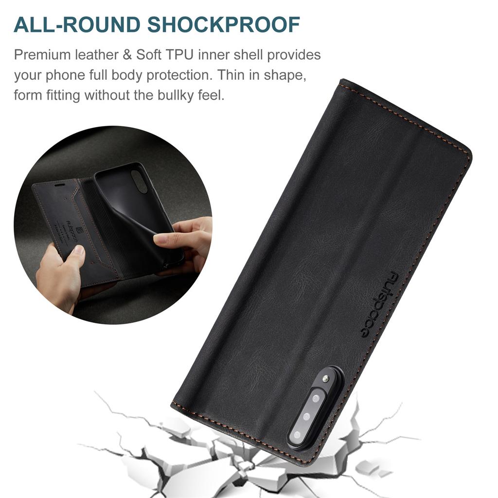 Premium Vintage Leather Wallet Case for Samsung Galaxy A70 - RFID Blocking Flip Cover with Card Slots (4 Colors)