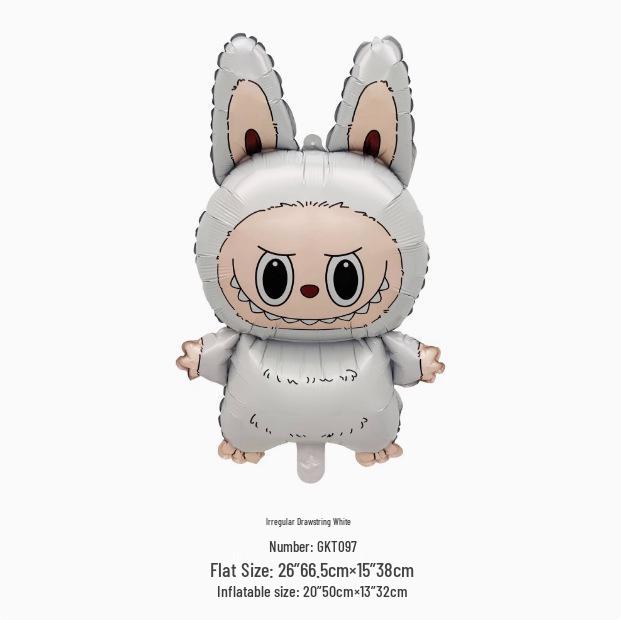 Adorable Cartoon Labubu Winter Birthday Foil Balloon for Kids' Party Decoration