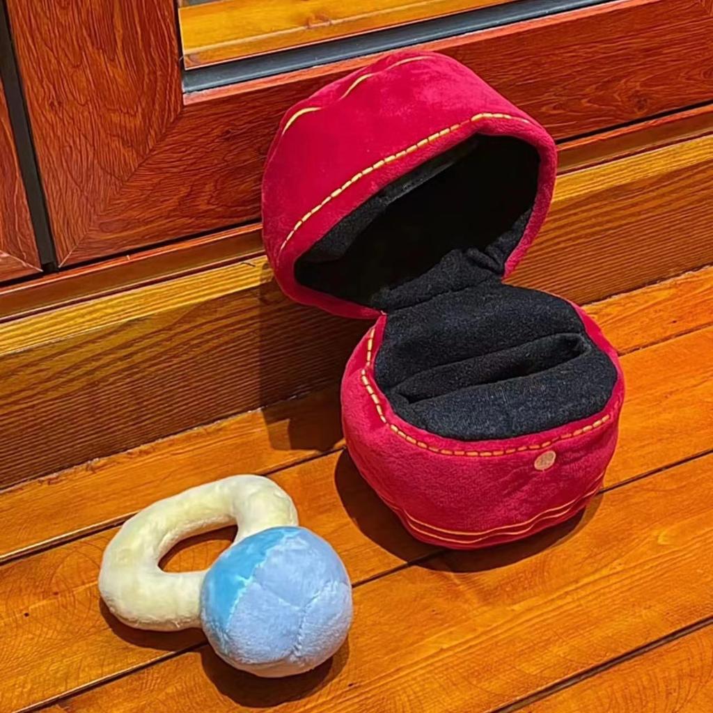 1pcs Creative Ring Box Plush Toy Love Diamond Ring Case Stuffed Pet Chew Toy Sounds Puppies Kids Cute Soft Dog Chew Squeaky Toy