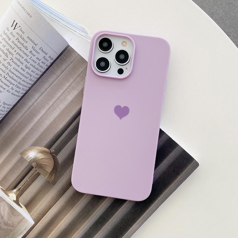 Matte Candy Color Love Heart Soft TPU Case For iPhone 14 13 12 11 Pro Xs Max 8 7 Plus X Xr SE Frosted Back Cover Silicone Shell