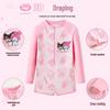 Kuromi Girls' Long Sleeve Sun Protection One-Piece Swimsuit for Kids - Professional Training Boxer Style
