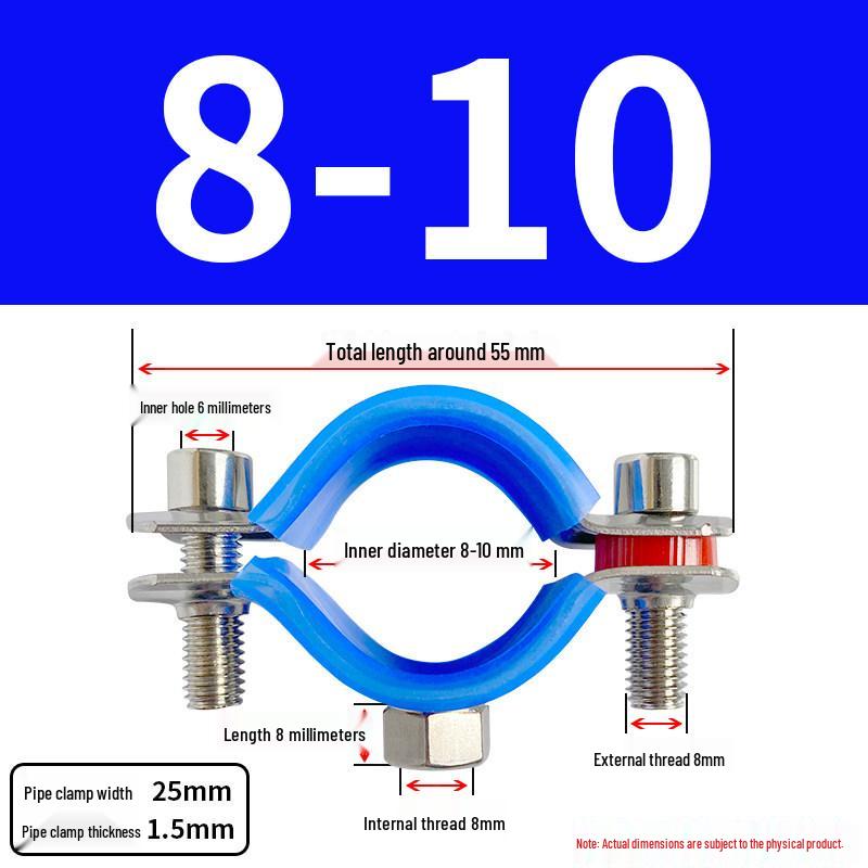 Stainless Steel Pipe Clamp Bracket with M8 Nut for Cable and Gas Pipes