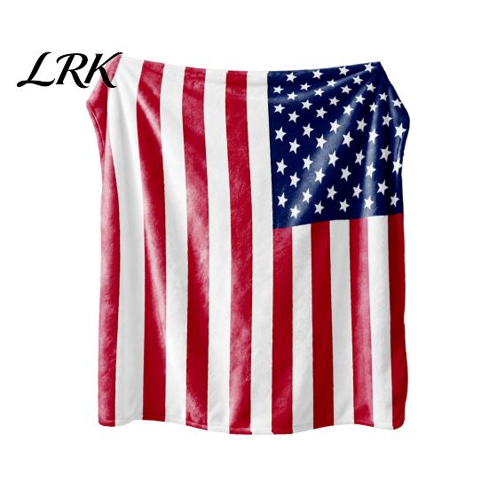 Non-shedding Blanket American Flag Flannel Blanket, Soft Patriotic Plush Throw USA Stars And Vivid Color Stripes Gift for Veterans Sofa Couch S