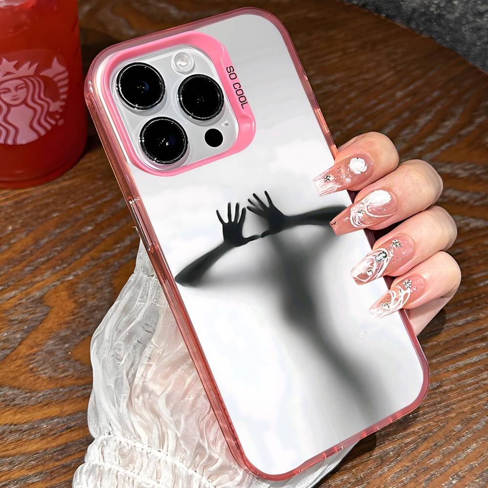 

Чехол для телефона Туманная Девушка-Тень для iPhone 16 15 14 13 12 11 Pro Max X XR XSMAX 8 7 Plus Конфетный Матовый Ударопрочный Задний Чехол iphone12mini