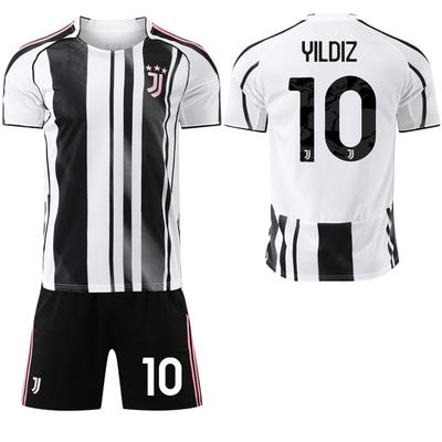 2025-26 Juventus Home Black & White Jersey #7 Chiesa #9 Kostić Football Jerseys