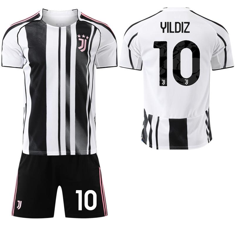 2025-26 Juventus home black & white jersey #7 Chiesa #9 Kostić Football Jerseys