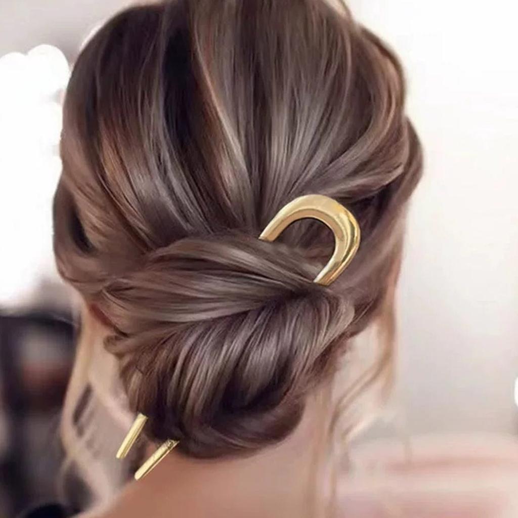 U Shaped Hair Pins For Thick Hair Metal French Twist Pins For Women Girls Elegant Large Hairstyle Accessories