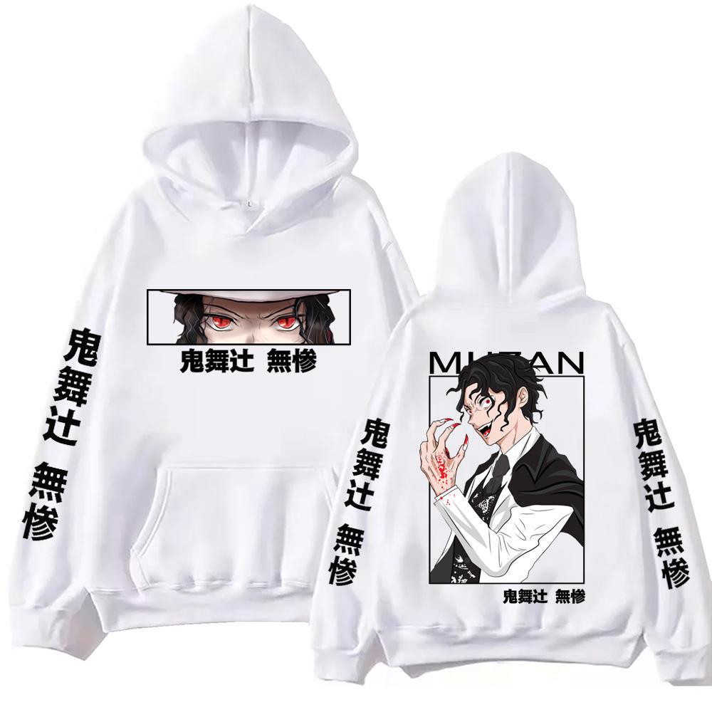 Anime Demon Slayer Muzan Kibutsuji Hoodie Harajuku Hip Hop Pullover Tops Sweatshirt Gift