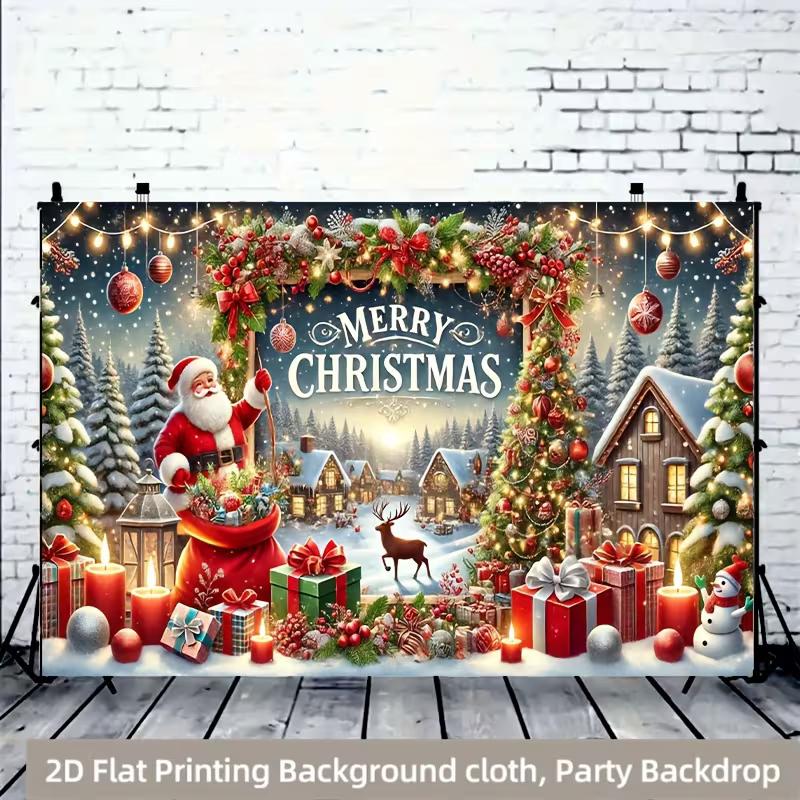 

2D Christmas Winter Scene Tapestry for Indoor & Outdoor Decor 47.2x31.5inch/120*80cm