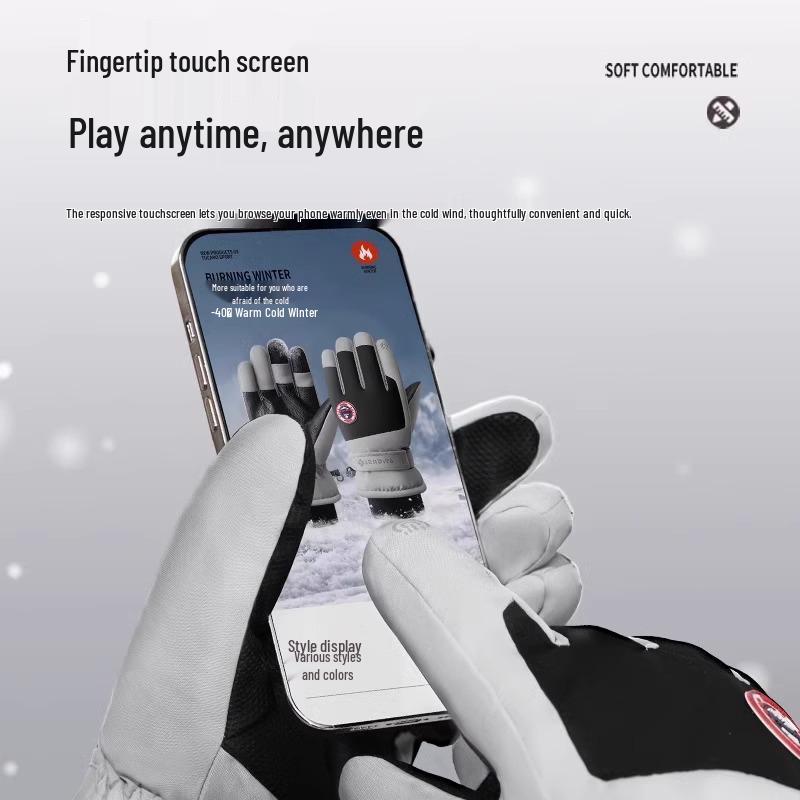 Unisex Winter Ski Gloves - Warm, Waterproof, Windproof, Anti-Slip, Wear-Resistant for Cycling & Riding