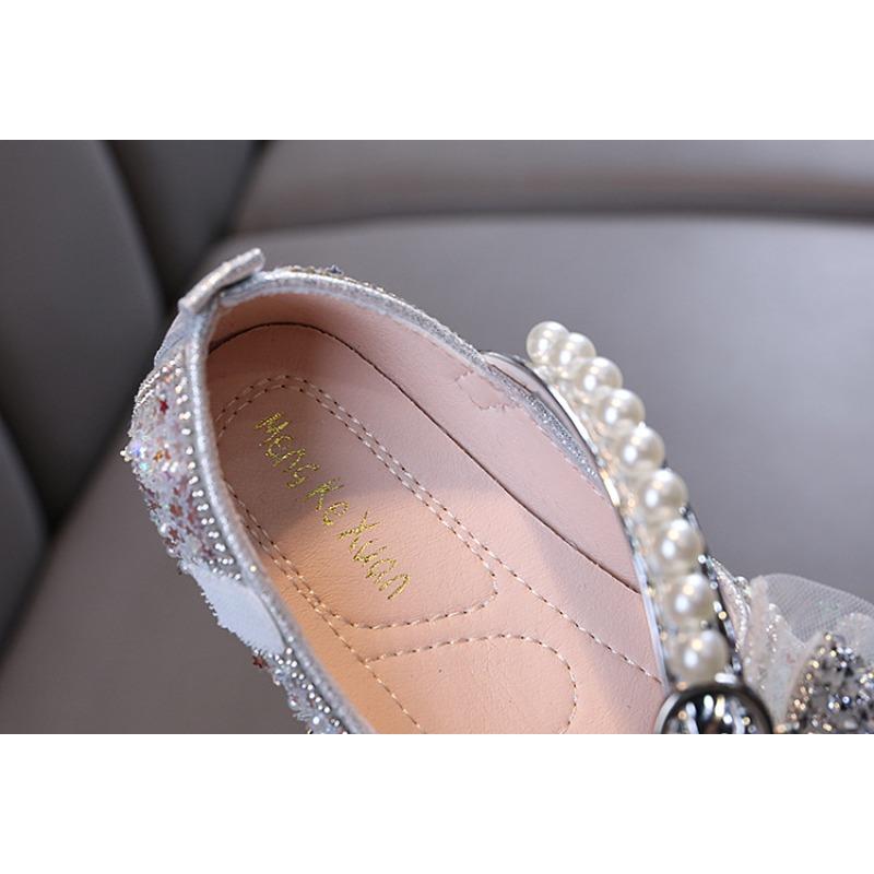 Herbst-Neustil damenhafte Baby-Mädchen-Mädchen-Prinzessin Strass-Flats, Lederschuhe, Tanzaufführungsschuhe