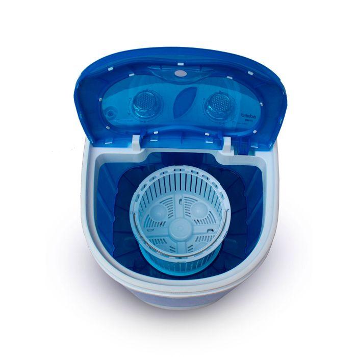 Mini Machine À Laver Portable Avec Centrifugeuse, 3 Kg De Capacit, Pour Camping Et Les Voyages, Briebe WM111, 150W, Blanc/Bleu