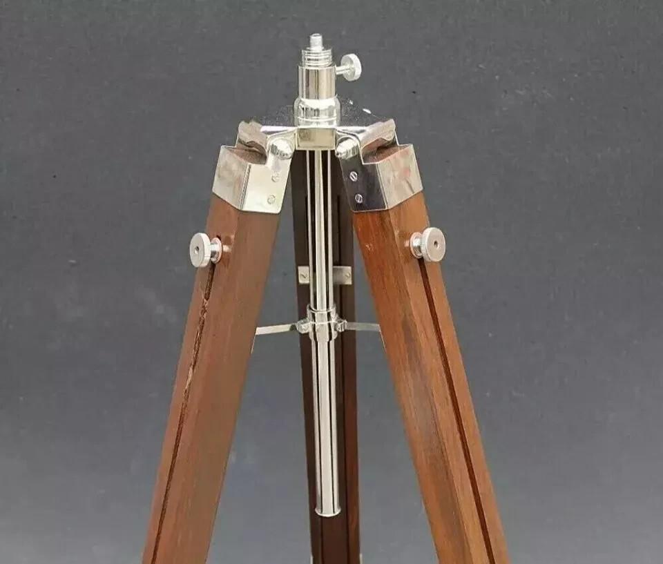 Tripod Wooden Floor Nautical Stand Vintage Home Decor Brown Tripod Adjustable