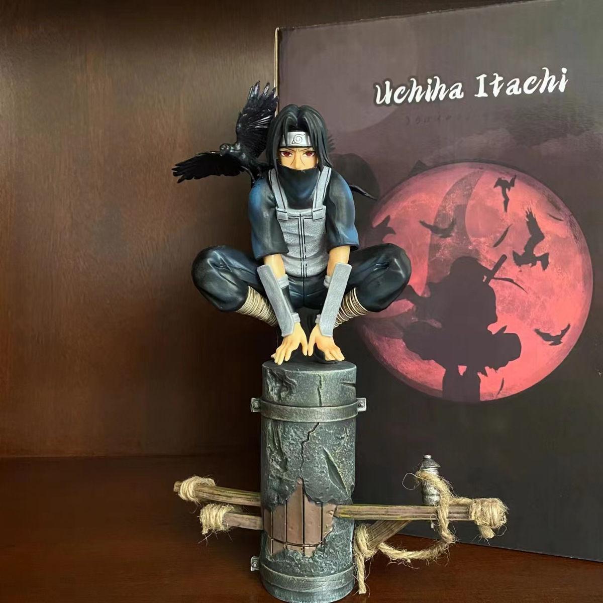 

2025 Anime Naruto Anbu Uchiha Itachi Tsukuyomi Sharingan Squatting In·Stock Figure Pvc Model Decoration Collection Toy Gift Ship with box