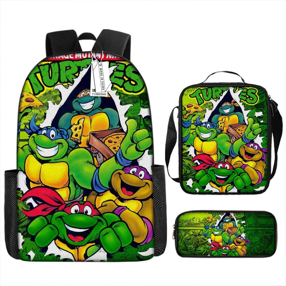 Teenage Mutant Ninja Turtles Children'S School Bag Elementary School Student Cartoon Breathable Backpack Cute Burden Reduction Cool Printed Backpack
