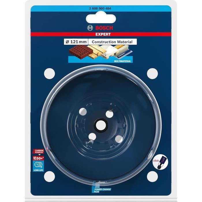 Scie trépan - Bosch - EXPERT Construction Material - Ø 121 mm - Durabilité 50x - Profondeur 60 mm