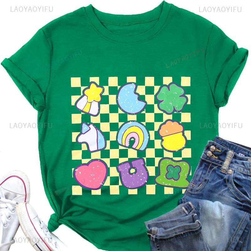 St Patricks Day Teacher Shirt for Women Teaching Lucky Charms TShirt Casual Lucky Irish Green Tee Tops Goth Women Clothing
