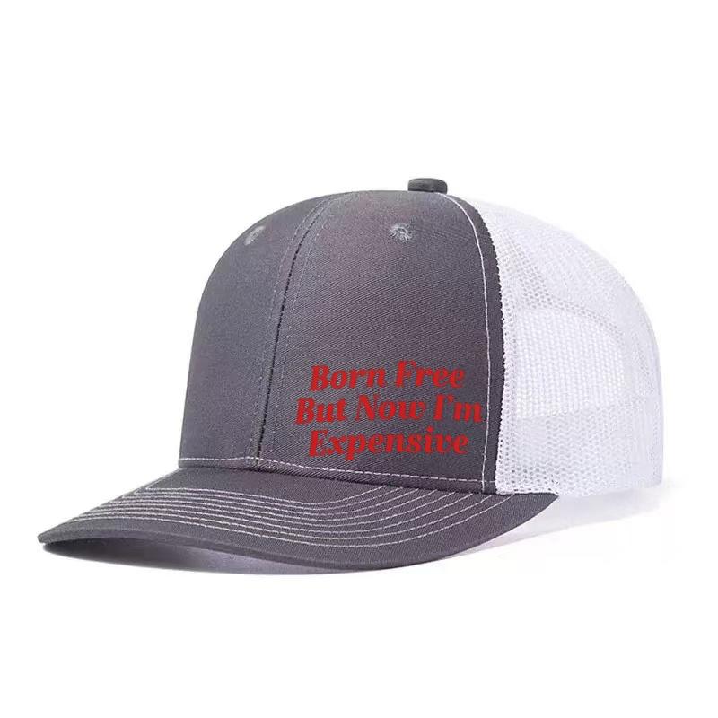 Born Free Expensive Printed Adjustable Baseball Cap Snapback Dad Hat Breathable Trucker Mesh Hat Golf Fishing Outdoor Sun Cap
